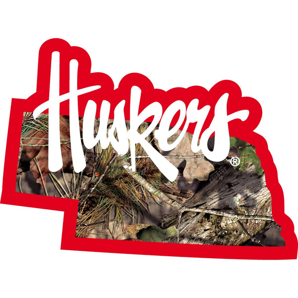 Nebraska Cornhuskers State Decal w/Mossy Oak Camo-Automotive Accessories-JadeMoghul Inc.