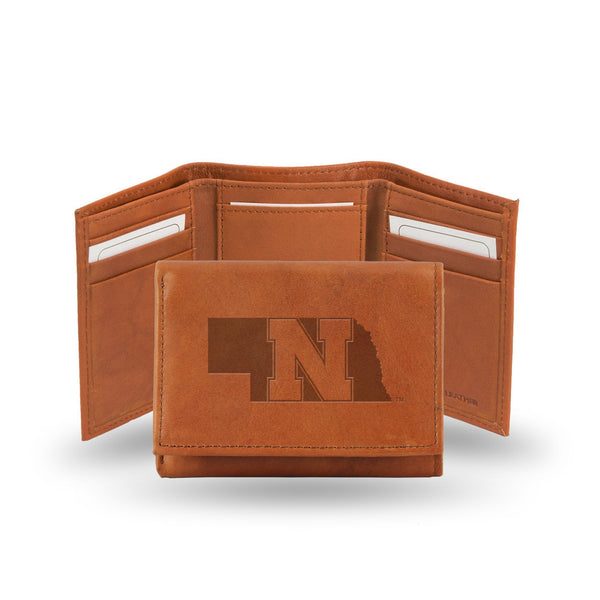 Designer Wallets Nebraska Embossed Leather Trifold