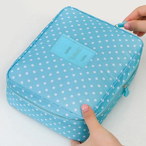 Neceser Zipper new Man Women Makeup bag Cosmetic bag beauty Case Make Up Organizer Toiletry bag kits Storage Travel Wash pouch-Blue wave point-JadeMoghul Inc.