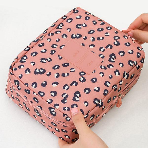 Neceser Zipper new Man Women Makeup bag Cosmetic bag beauty Case Make Up Organizer Toiletry bag kits Storage Travel Wash pouch-pink leopard-JadeMoghul Inc.
