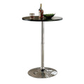 Nessa Contemporary Bar Table, Brown-Indoor Pub and Bistro Tables-Brown-ABS Chrome-JadeMoghul Inc.