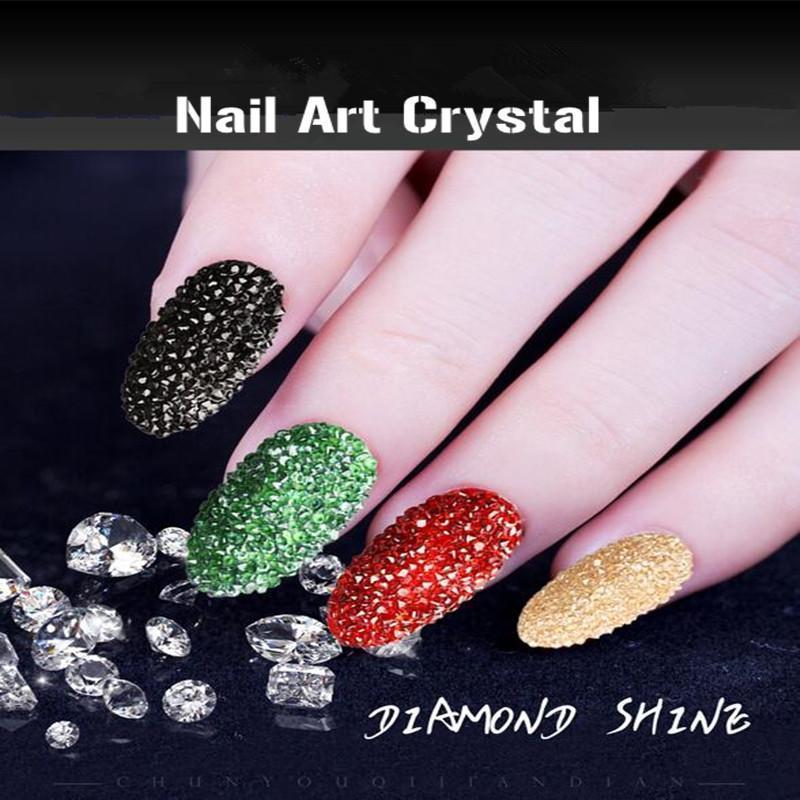 New 1440Pcs Micro Diamond DIY Nails Rhinestones Crystal Flat Back Non Hotfix Rhinestones stickers Need Glue Nail Art Decoration-Light Peach-JadeMoghul Inc.