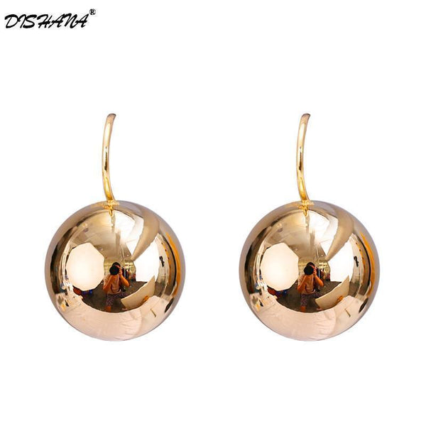 New 1Pair Small Imitate Spherical Ball Dangle Fashion Earrings Gold- Long Earring Drop Shipping(E0275)-Platinum Plated-JadeMoghul Inc.