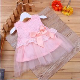 New 2014 girls princess dress/Multi-colored lace tutu dress/Elegant girl dress with bowknot/Summer hot sale-Pink-0-3 months-JadeMoghul Inc.