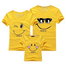 New 2017 Cotton Family Matching T Shirt Smiling Face Shirt Short Sleeves Matching Clothes Fashion Family Outfit Set Tees Tops-Pink-Mother M-JadeMoghul Inc.
