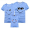 New 2017 Cotton Family Matching T Shirt Smiling Face Shirt Short Sleeves Matching Clothes Fashion Family Outfit Set Tees Tops-Sky Blue-Mother M-JadeMoghul Inc.