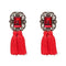 New 2017 fashion jewelry hot sale women crysta vintage tassel statement bib stud Earrings for women jewelry Factory Price-red with red-JadeMoghul Inc.