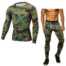 New 2017 Fitness Men Sets Camouflage Compression Shirts + Leggings Base Layer Crossfit Brand Long Sleeve T Shirt Clothing-TK101-S-JadeMoghul Inc.