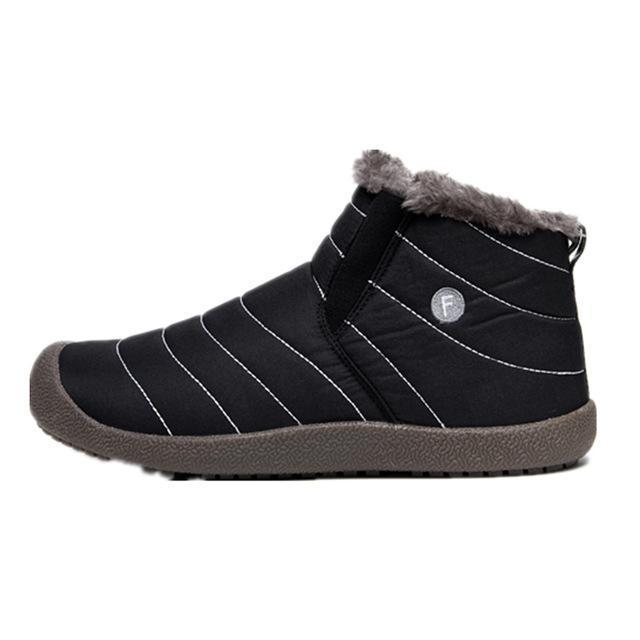 New 2017 Men Winter Men Shoes Solid Color Snow Boots Cotton Antiskid Bottom Keep Warm Waterproof men Boots,size 45,46-Black-5.5-JadeMoghul Inc.