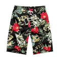 New 2017 Shorts Men Summer Beach Shorts Flower Plaid Stripe Star Many styles Couple suit Wear Causal Tracksuit-red flower men-L-JadeMoghul Inc.