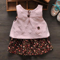 New 2017 Spring Baby Girl Cotton Dresses Sleeveless Beautiful Flower Baby Kids Clothing Free Shipping-skirt with top 2-9M-JadeMoghul Inc.