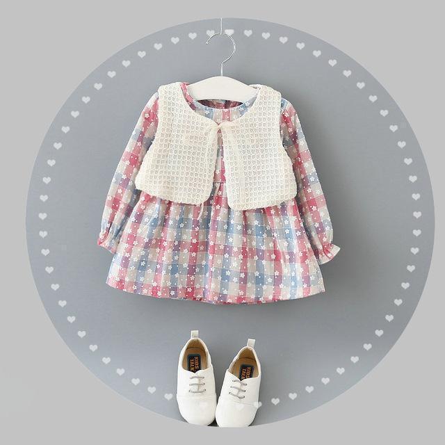 New 2017 Spring Baby Girl Cotton Dresses Sleeveless Beautiful Flower Baby Kids Clothing Free Shipping-skirt with top-9M-JadeMoghul Inc.