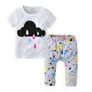 New 2017 Summer Baby Boy Girl Clothes Newborn Short sleeve Color Printed T-shirt+Pants 2pcs Toddler Infant Clothing Set-Multi-3M-JadeMoghul Inc.