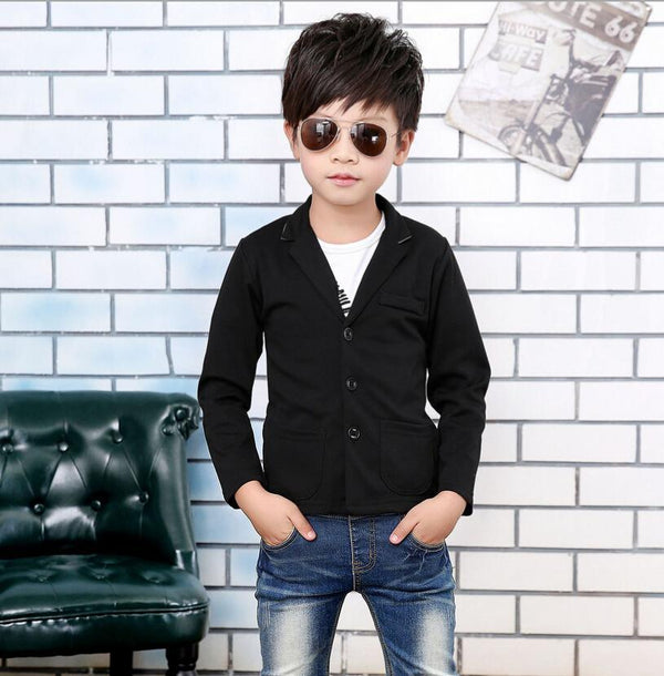 New 2017,Boys Jacket,Spring Autumn Outerwear,Kids Boys Party Blazers Wear,Baby Boy Clothes,Black blazers,Boy's Coat-2T-JadeMoghul Inc.