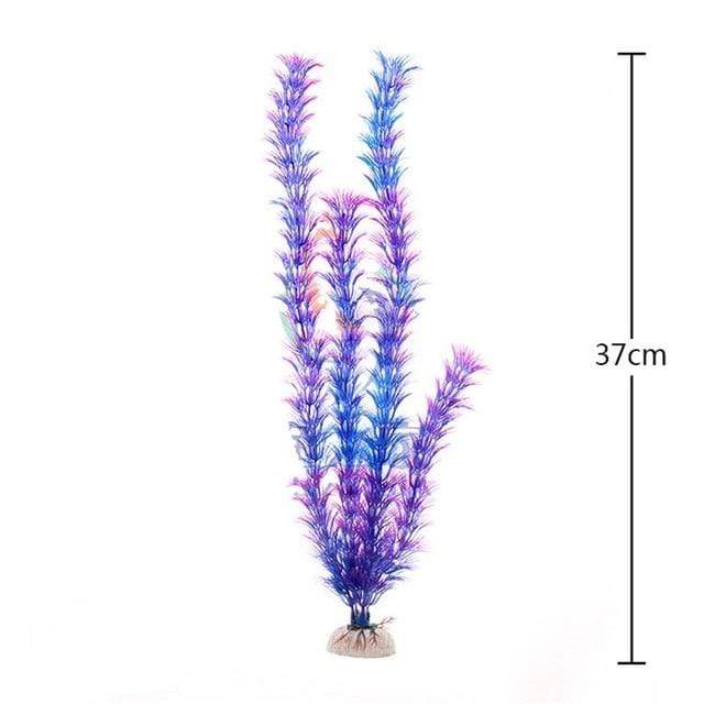 New 37CM artificial underwater plants aquarium fish tank decoration green purple water grass viewing decorations AExp