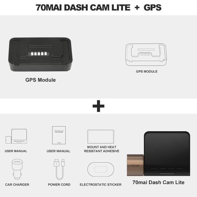 New 70mai Dash Cam Lite 1080P Speed Coordinates GPS Modules 70mai Lite Car Cam Recorder 24H Parking Monitor 70mai Lite  Car DVR AExp
