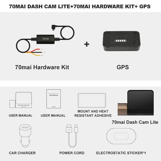 New 70mai Dash Cam Lite 1080P Speed Coordinates GPS Modules 70mai Lite Car Cam Recorder 24H Parking Monitor 70mai Lite  Car DVR AExp