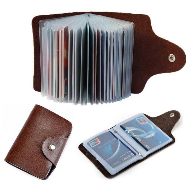 New arrival Genuine leather business card case bag credit card holder 26 slots for men and women-Watermelon red-JadeMoghul Inc.