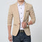 New Arrival Luxury Men Blazer / Slim Fit Men Suit Jacket-Beige-M-JadeMoghul Inc.