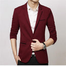 New Arrival Luxury Men Blazer / Slim Fit Men Suit Jacket-Red Wine-M-JadeMoghul Inc.