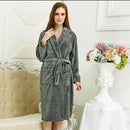 New Arrival Luxury Silk Flannel Winter Spa Bathrobe-Women Grey-S-JadeMoghul Inc.