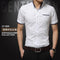 New Arrival Men's Summer Business Short Sleeves Turn-down Collar Shirt-White-4XL-JadeMoghul Inc.