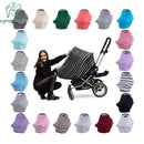 New Baby Car Seat Cover Toddler Canpony Nursing Cover Multi-Use Stretehy Infinity Scarf Breastfeeding Shipping Car Chair Cover-Black-China-JadeMoghul Inc.