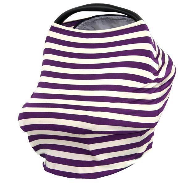 New Baby Car Seat Cover Toddler Canpony Nursing Cover Multi-Use Stretehy Infinity Scarf Breastfeeding Shipping Car Chair Cover-Purple and White-China-JadeMoghul Inc.