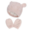 New Baby Kids Girls Boys Winter Warm Knit Hat Ear Solid Warm Cute Glove 2pcs Lovely Beanie Cap 0-18M AExp