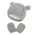 New Baby Kids Girls Boys Winter Warm Knit Hat Ear Solid Warm Cute Glove 2pcs Lovely Beanie Cap 0-18M AExp
