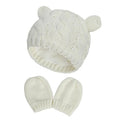 New Baby Kids Girls Boys Winter Warm Knit Hat Ear Solid Warm Cute Glove 2pcs Lovely Beanie Cap 0-18M AExp