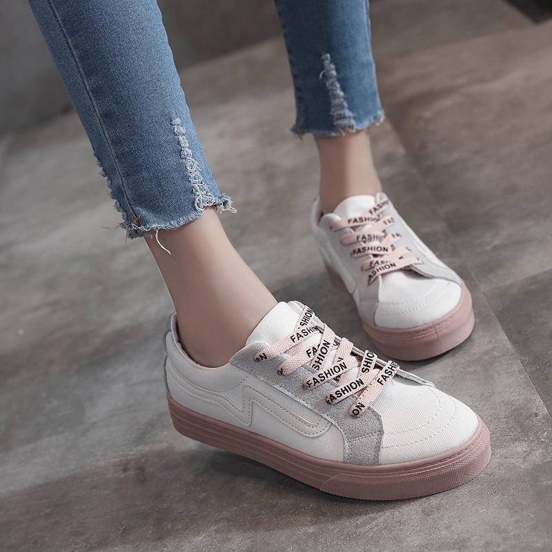 New Brand Women's Canvas Flat Shoes 2018 Fashion Lace Up Women Sneaker Woman Casual Comfortable Flats Footwear Tenis Feminino-black-5-JadeMoghul Inc.