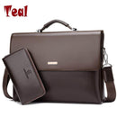 New Business Briefcase / PU Leather Laptop Bag-black-JadeMoghul Inc.