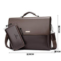 New Business Briefcase / PU Leather Laptop Bag-brown-JadeMoghul Inc.