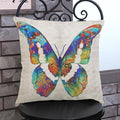 New Butterfly Painting Linen Cushion Throw Waist Sofa Home Decor Sierkussen Almofadas Infantil-Purple-JadeMoghul Inc.