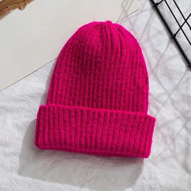 New Candy Colors Winter Hat Women Knitted Hat Warm Soft Trendy Hat Kpop Style Wool Beanie Elegant All-match Hat AExp