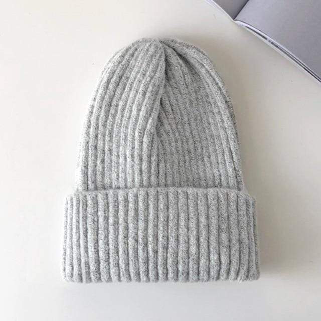 New Candy Colors Winter Hat Women Knitted Hat Warm Soft Trendy Hat Kpop Style Wool Beanie Elegant All-match Hat AExp