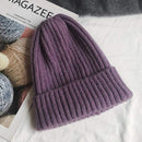 New Candy Colors Winter Hat Women Knitted Hat Warm Soft Trendy Hat Kpop Style Wool Beanie Elegant All-match Hat AExp