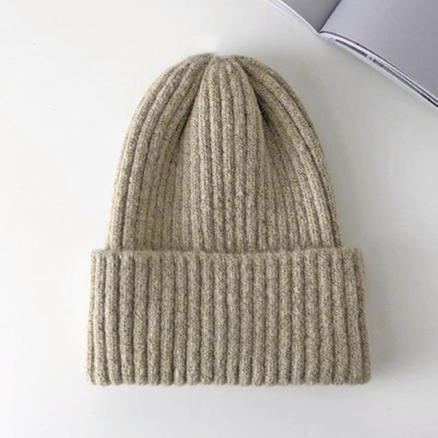 New Candy Colors Winter Hat Women Knitted Hat Warm Soft Trendy Hat Kpop Style Wool Beanie Elegant All-match Hat AExp