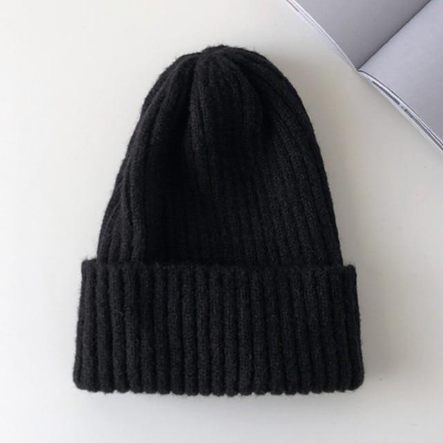 New Candy Colors Winter Hat Women Knitted Hat Warm Soft Trendy Hat Kpop Style Wool Beanie Elegant All-match Hat AExp