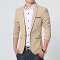 New Casual Men Blazer / Male Jacket-Khaki-M-JadeMoghul Inc.