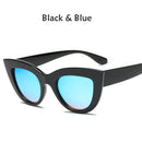 New Cat Eye Women Sunglasses Tinted Color Lens Men Vintage Shaped Sun Glasses Female Eyewear Blue Sunglasses-Bblue-JadeMoghul Inc.
