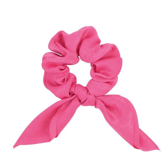 New Chiffon Bowknot Elastic Hair Bands For Women Girls Solid Color Scrunchies Headband Hair Ties Ponytail Holder Hair Accessorie AExp