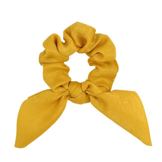 New Chiffon Bowknot Elastic Hair Bands For Women Girls Solid Color Scrunchies Headband Hair Ties Ponytail Holder Hair Accessorie AExp