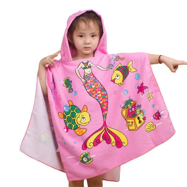 New Children Beach Towel 120*60cm Kids Hooded Cloak Cartoon Baby Boys Girls Towel Bibulous Towel For Children Serviette De Bain-1-JadeMoghul Inc.