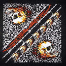 New Design Fashion Hip Hop 100% Cotton Skull Bandana Square Scarf Black Paisley Bicycle Headband For Women/Men/Boys/Girls AExp