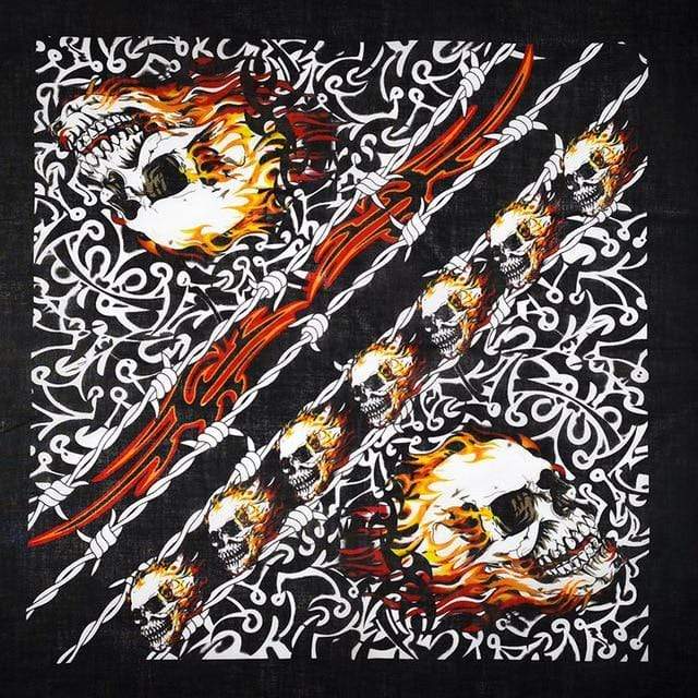 New Design Fashion Hip Hop 100% Cotton Skull Bandana Square Scarf Black Paisley Bicycle Headband For Women/Men/Boys/Girls AExp