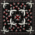 New Design Fashion Hip Hop 100% Cotton Skull Bandana Square Scarf Black Paisley Bicycle Headband For Women/Men/Boys/Girls AExp