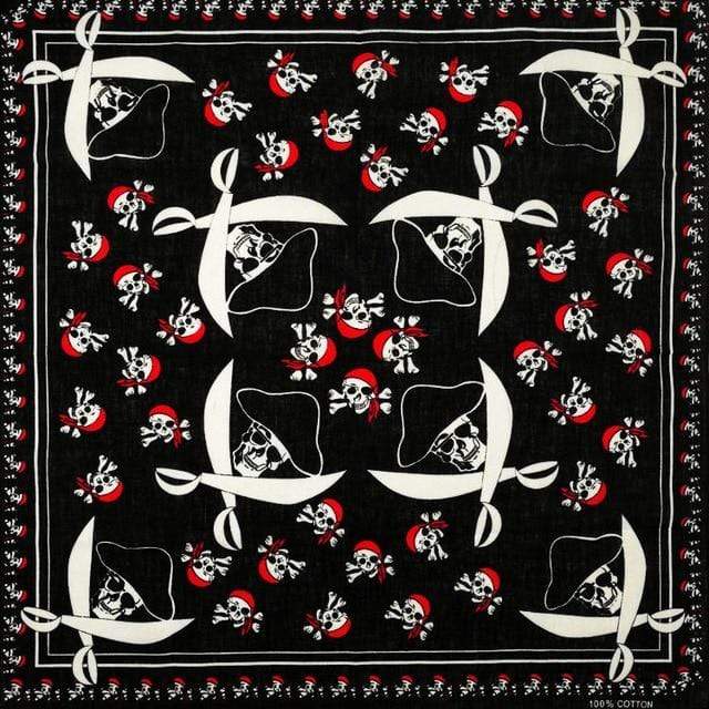 New Design Fashion Hip Hop 100% Cotton Skull Bandana Square Scarf Black Paisley Bicycle Headband For Women/Men/Boys/Girls AExp