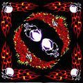 New Design Fashion Hip Hop 100% Cotton Skull Bandana Square Scarf Black Paisley Bicycle Headband For Women/Men/Boys/Girls AExp